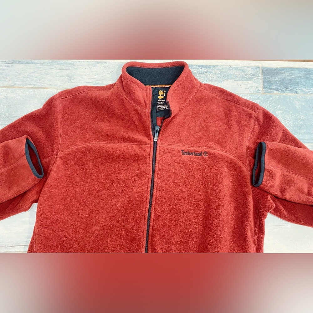 Timberland Men’s Fleece Jacket Size Medium  Red Burgundy 2x